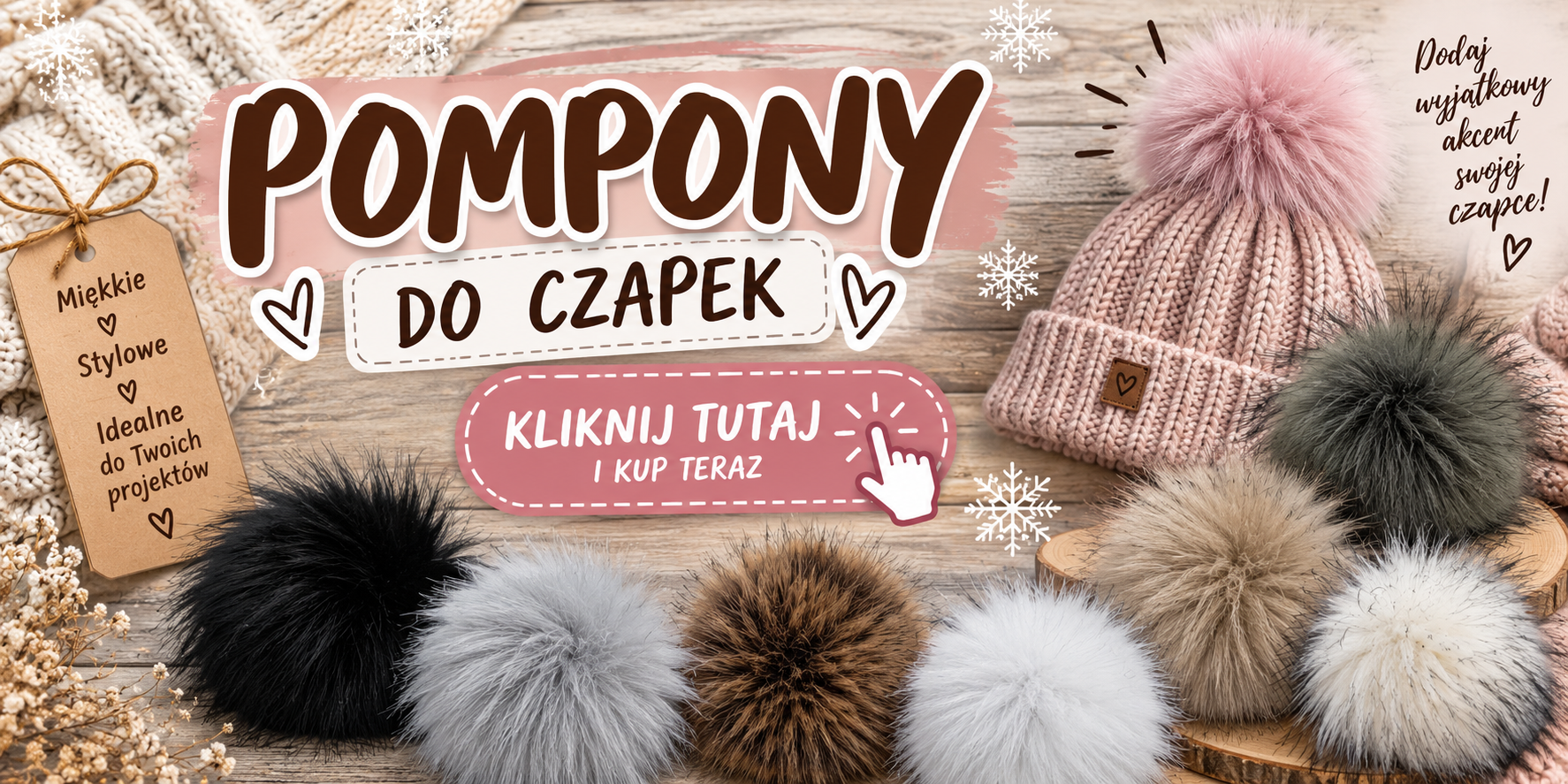 POMPONY DO CZAPEK